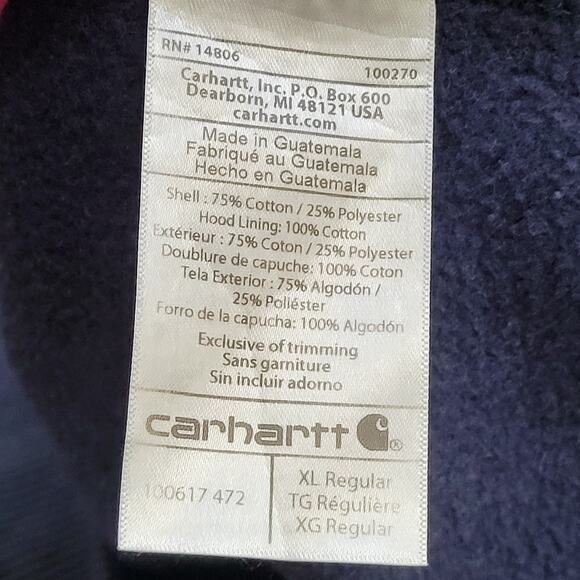 Carhartt Oversized Hoodie XL 27x29 Faded Navy-Blue - Picture 7 of 16